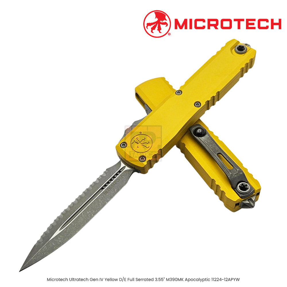 Microtech Ultratech Gen IV Yellow T/E 3.55" M390MK Stonewash 11234-10YW
