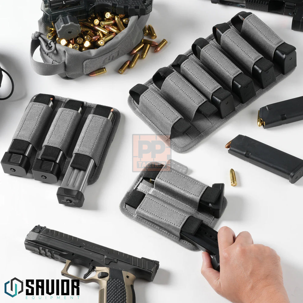 Savior Pistol Mag Holder w/ Hook Backing - 6 Slot