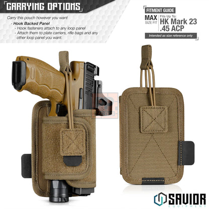 Savior Universal Pistol Holster w/ Hook Backing