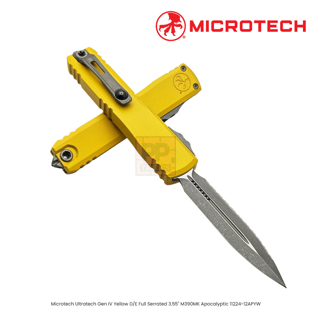 Microtech Ultratech Gen IV Yellow T/E 3.55" M390MK Stonewash 11234-10YW