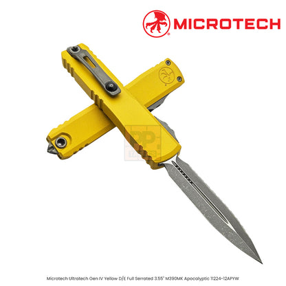Microtech Ultratech Gen IV Yellow T/E 3.55" M390MK Stonewash 11234-10YW
