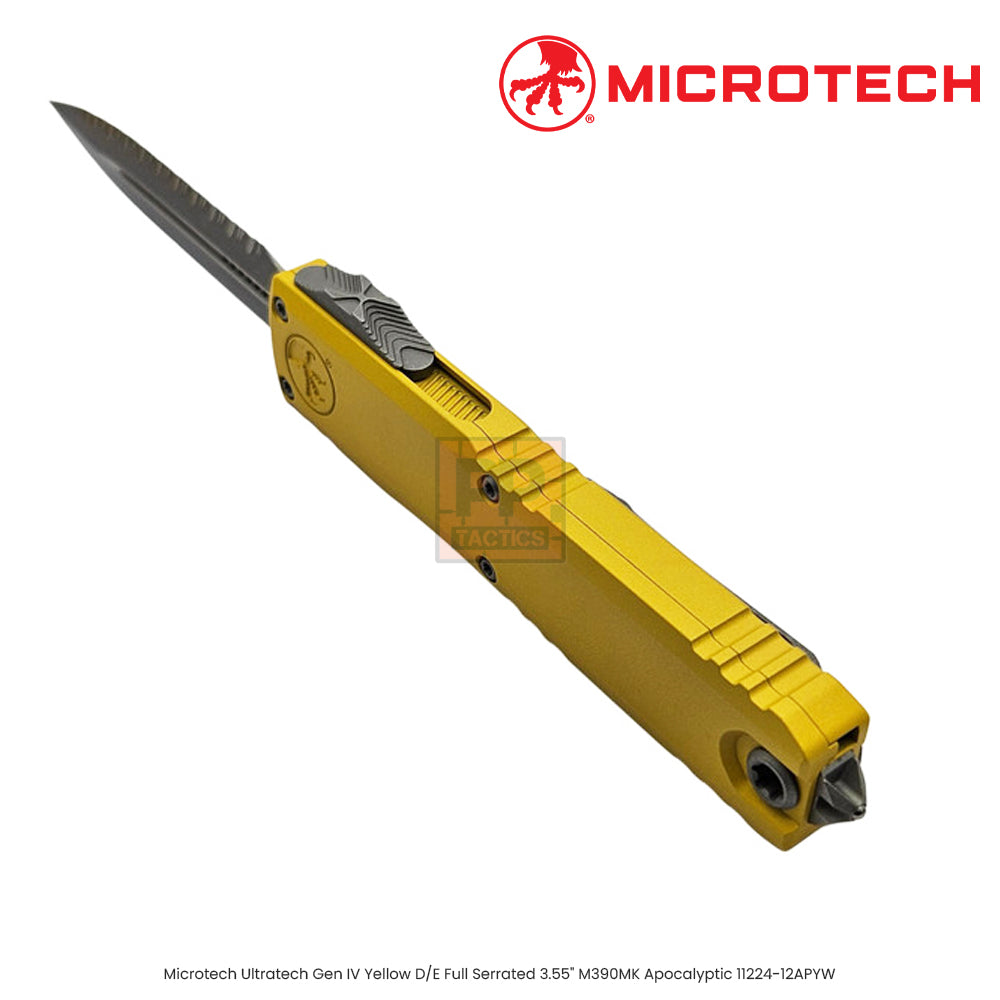 Microtech Ultratech Gen IV Yellow T/E 3.55" M390MK Stonewash 11234-10YW