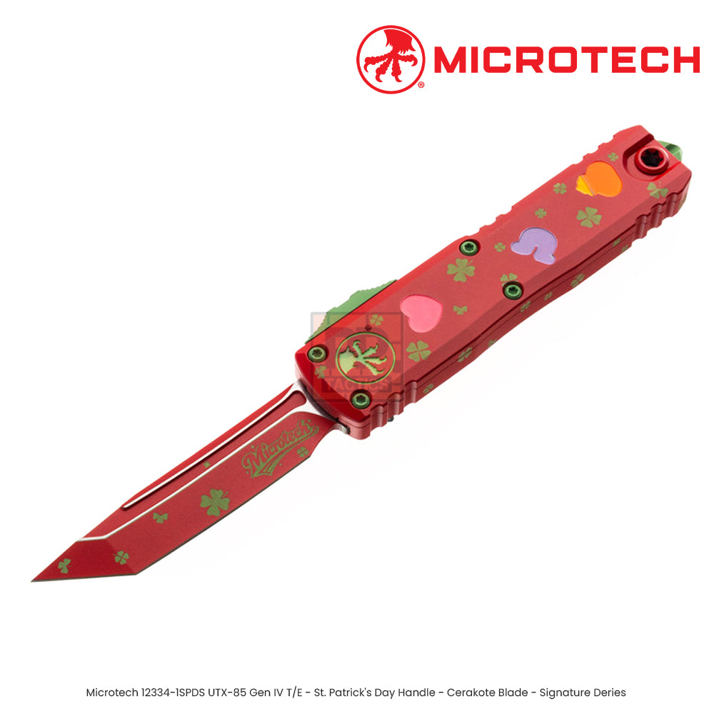 Microtech 12334-1SPDS UTX-85 Gen IV T/E - St. Patrick&