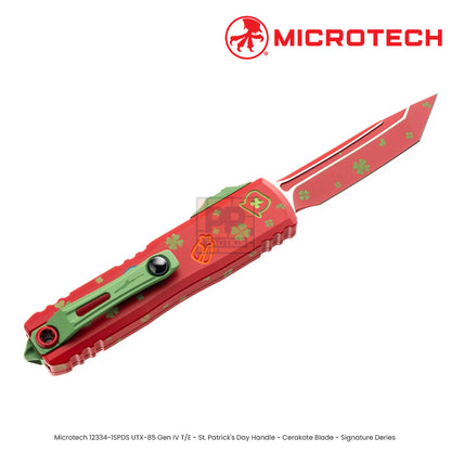 Microtech 12334-1SPDS UTX-85 Gen IV T/E - St. Patrick&