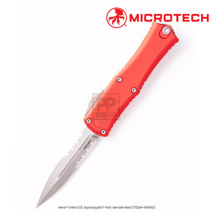 Microtech Hera® II Mini D/E Apocalyptic® Part Serrate Red (1702M-11APRD)