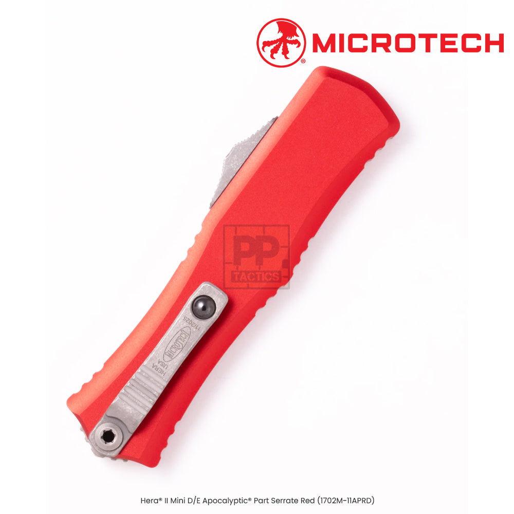 Microtech Hera® II Mini D/E Apocalyptic® Part Serrate Red (1702M-11APRD)