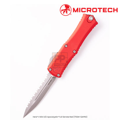 Microtech Hera® II Mini D/E Apocalyptic® Full Serrate Red (1702M-12APRD)