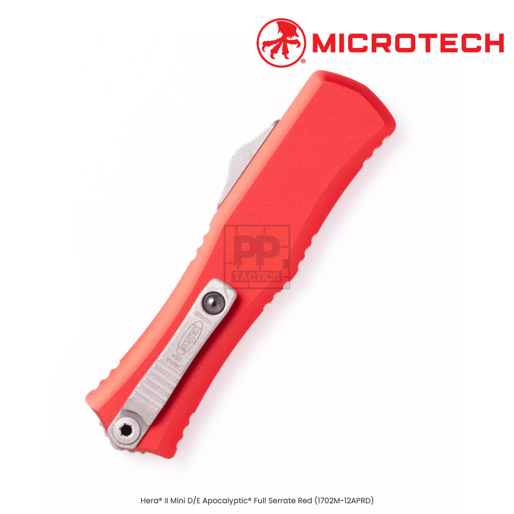 Microtech Hera® II Mini D/E Apocalyptic® Full Serrate Red (1702M-12APRD)
