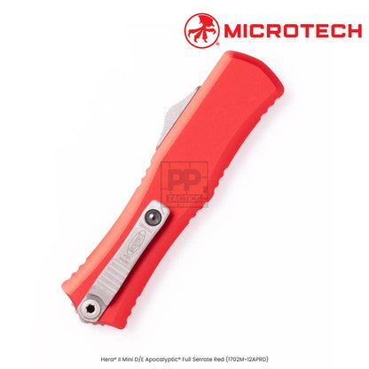 Microtech Hera® II Mini D/E Apocalyptic® Full Serrate Red (1702M-12APRD)