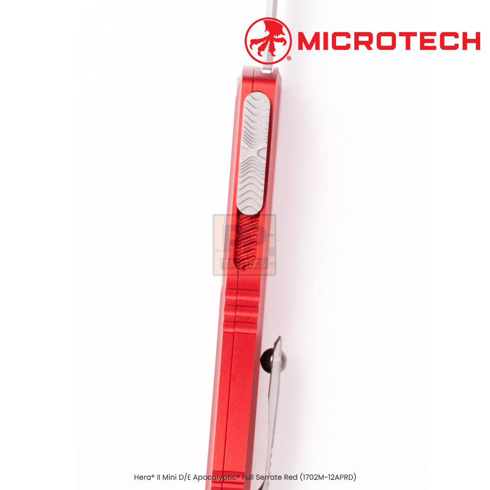 Microtech Hera® II Mini D/E Apocalyptic® Full Serrate Red (1702M-12APRD)