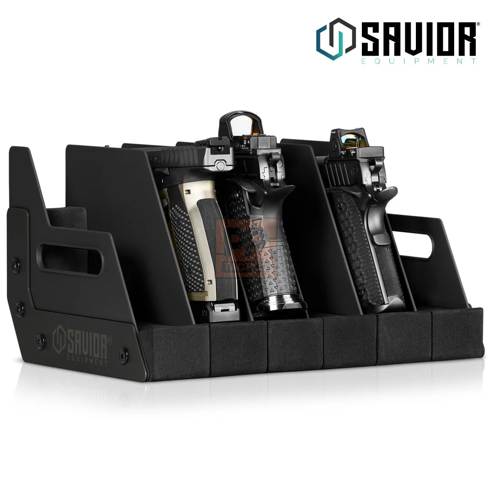 Savior Mobile Pistol Storage Rack w/ Handle - 6 Slots