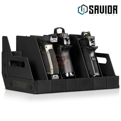 Savior Mobile Pistol Storage Rack w/ Handle - 6 Slots