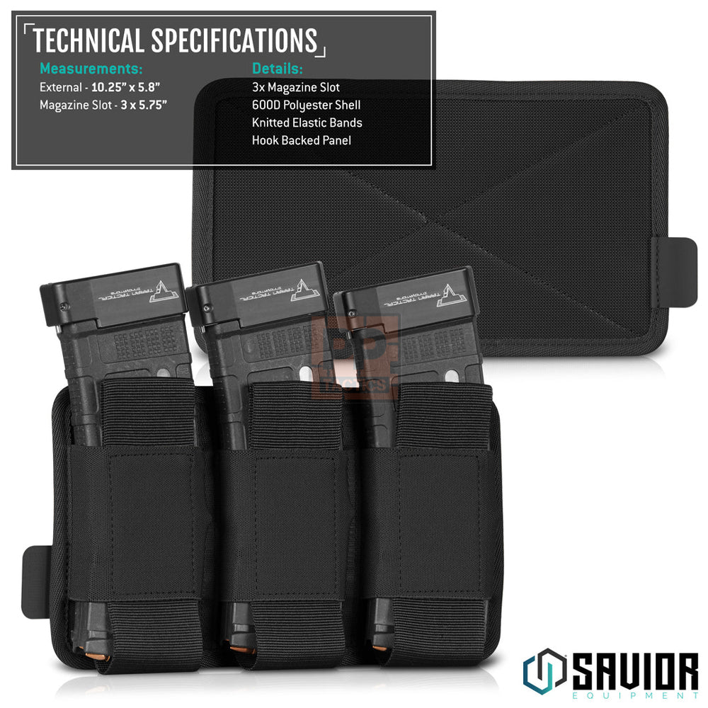 Savior AR-15/AK-47 Mag Holder w/ Hook Backing 3 Slot