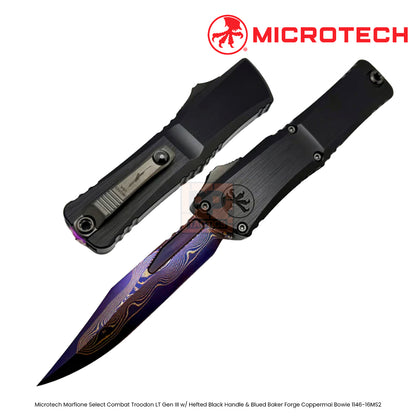 Microtech Marfione Select Combat Troodon LT Gen III w/ Hefted Black Handle &amp; Blued Baker Forge Coppermai Bowie 1146-16MS2