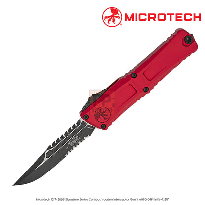 Microtech 1217-2RDS Signature Series Combat Troodon Interceptor Gen III AUTO OTF Knife 4.125"