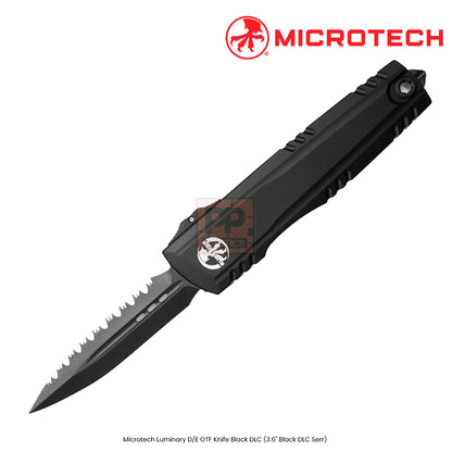 Microtech Luminary D/E OTF Knife Black DLC (3.6" Black DLC Serr)