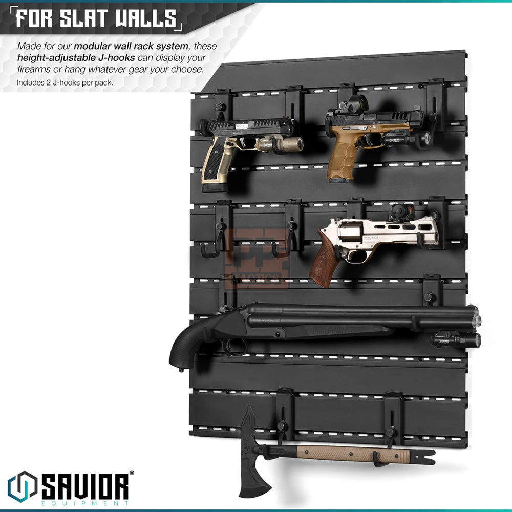 Savior Wall Rack System - Adjustable J-Hook, Small (2-Pack)