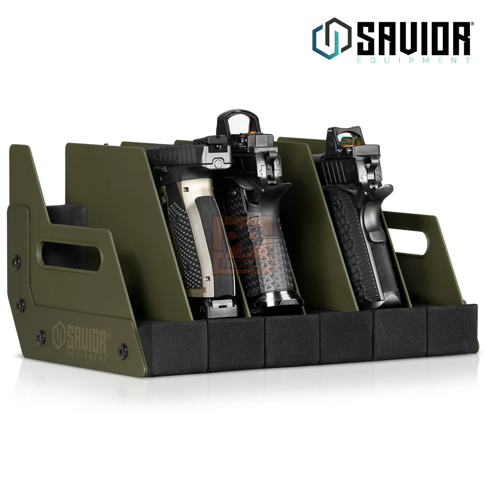 Savior Mobile Pistol Storage Rack w/ Handle - 6 Slots