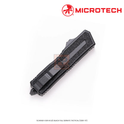 Microtech SCARAB II GEN III D/E BLACK FULL SERRATE TACTICAL (1280-3T)