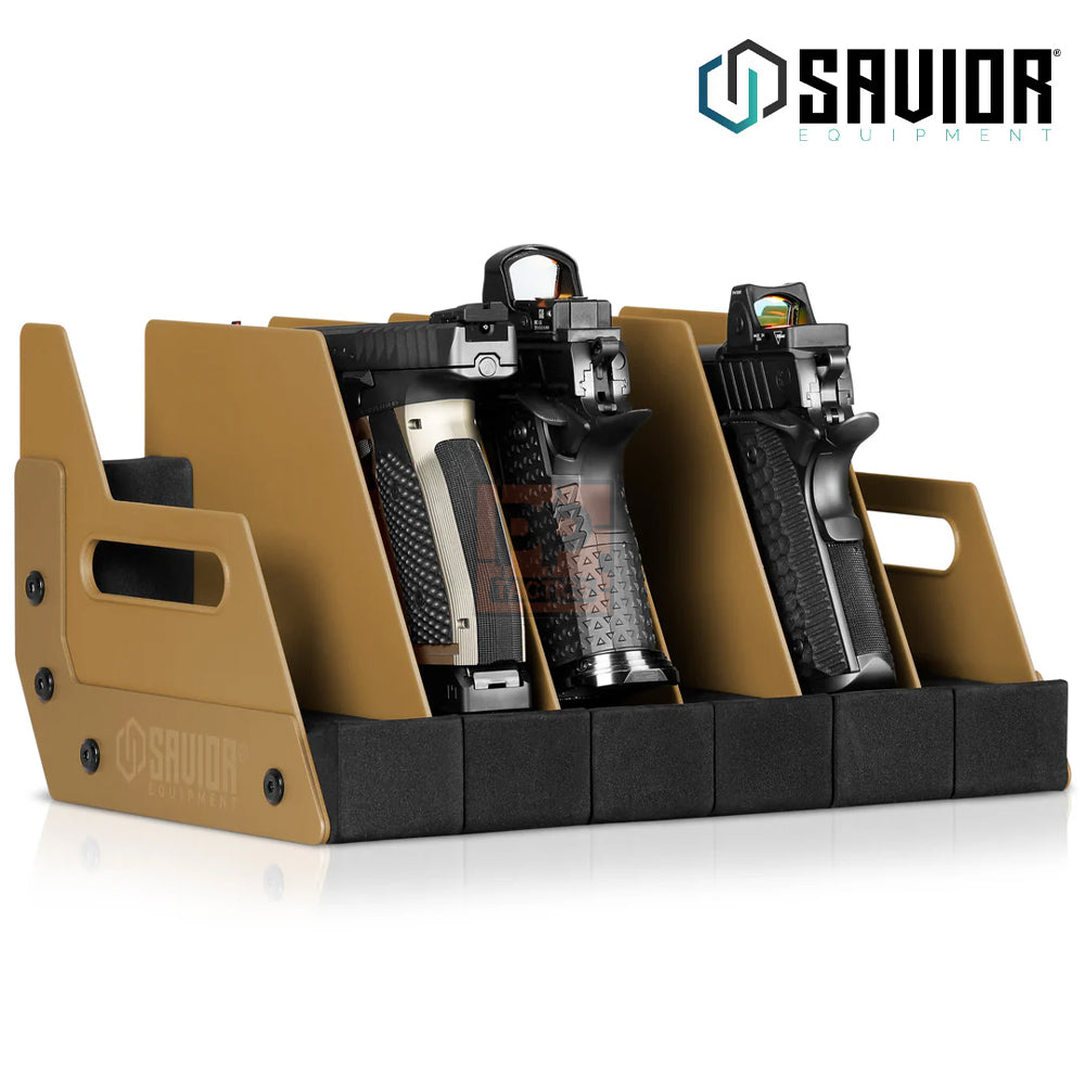 Savior Mobile Pistol Storage Rack w/ Handle - 6 Slots