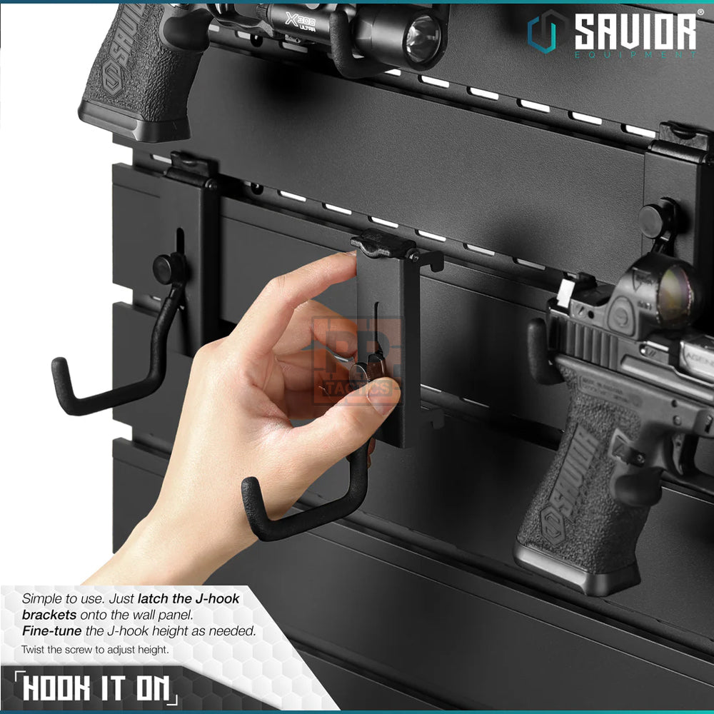 Savior Wall Rack System - Adjustable J-Hook, Small (2-Pack)