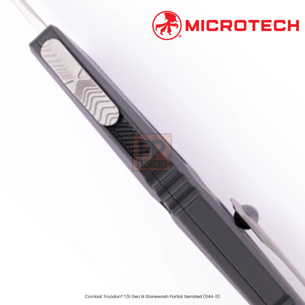 Microtech Combat Troodon® T/E Gen III Stonewash Partial Serrated (1144-11)