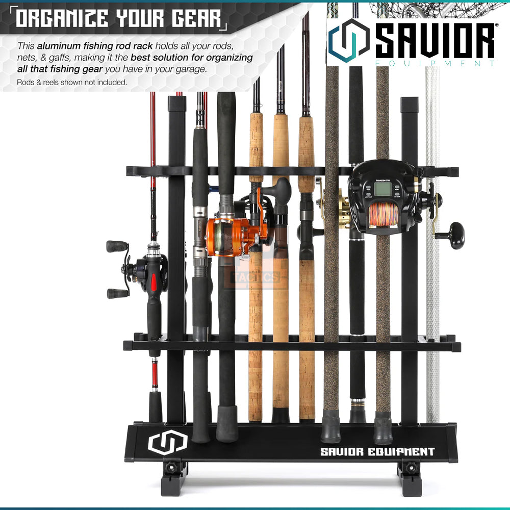 Savior Aluminum Fishing Rod Holder Rack - 24/36/48 Slots