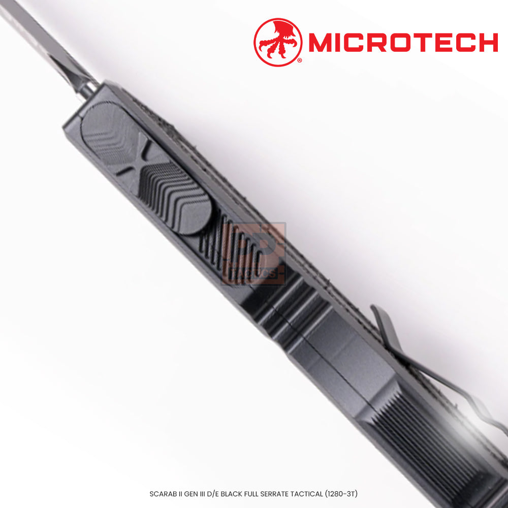 Microtech SCARAB II GEN III D/E BLACK FULL SERRATE TACTICAL (1280-3T)