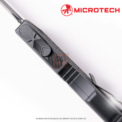Microtech SCARAB II GEN III D/E BLACK FULL SERRATE TACTICAL (1280-3T)