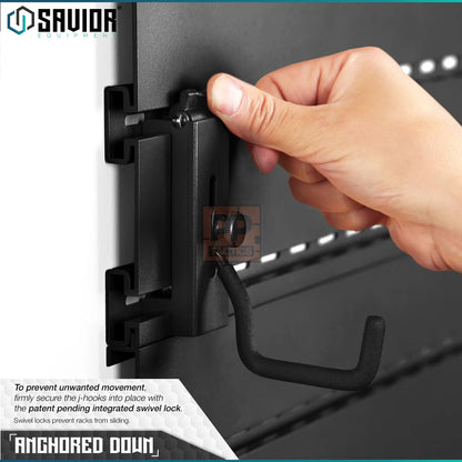 Savior Wall Rack System - Adjustable J-Hook, Small (2-Pack)