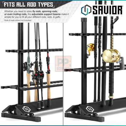 Savior Aluminum Fishing Rod Holder Rack - 24/36/48 Slots