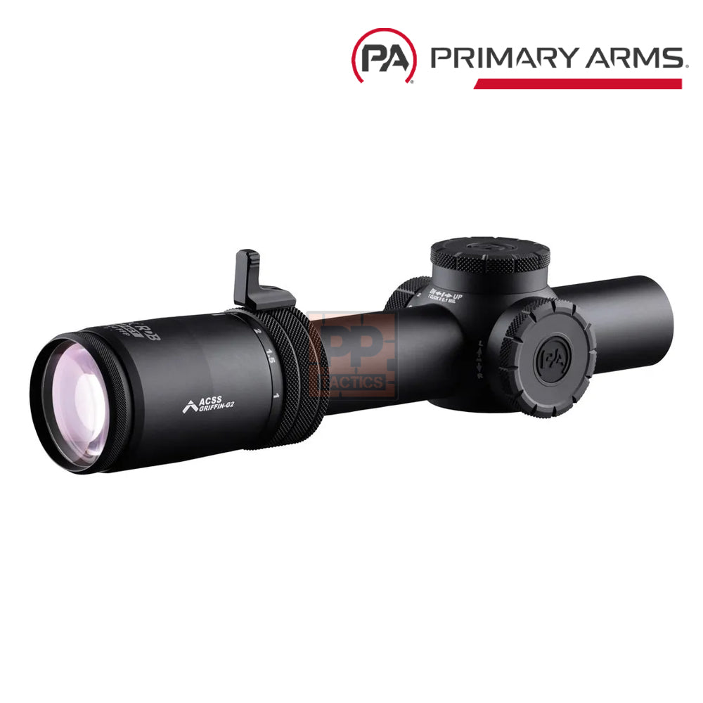Primary Arms Compact PLxC 1-8X24 FFP RDB Rifle Scope - ACSS Griffin MIL G2 Reticle