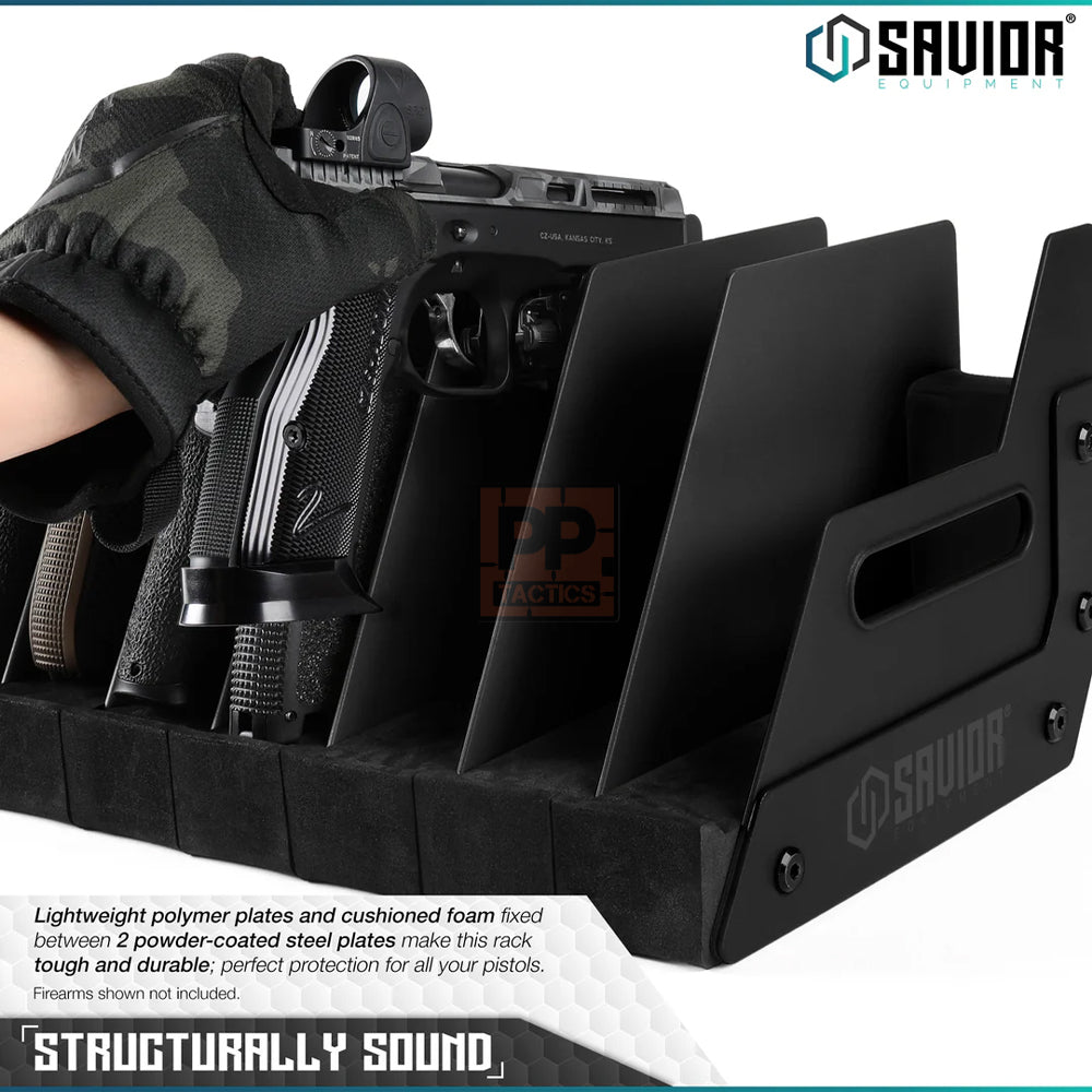 Savior Mobile Pistol Storage Rack w/ Handle - 6 Slots