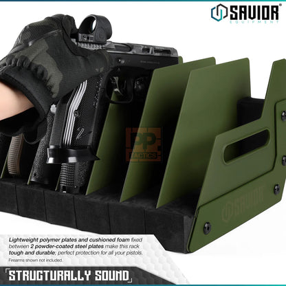Savior Mobile Pistol Storage Rack w/ Handle - 6 Slots