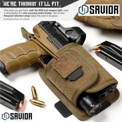 Savior Universal Pistol Holster w/ Hook Backing