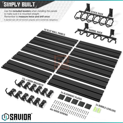 Savior Wall Rack System - 10 Panel Kit W/ Attachments