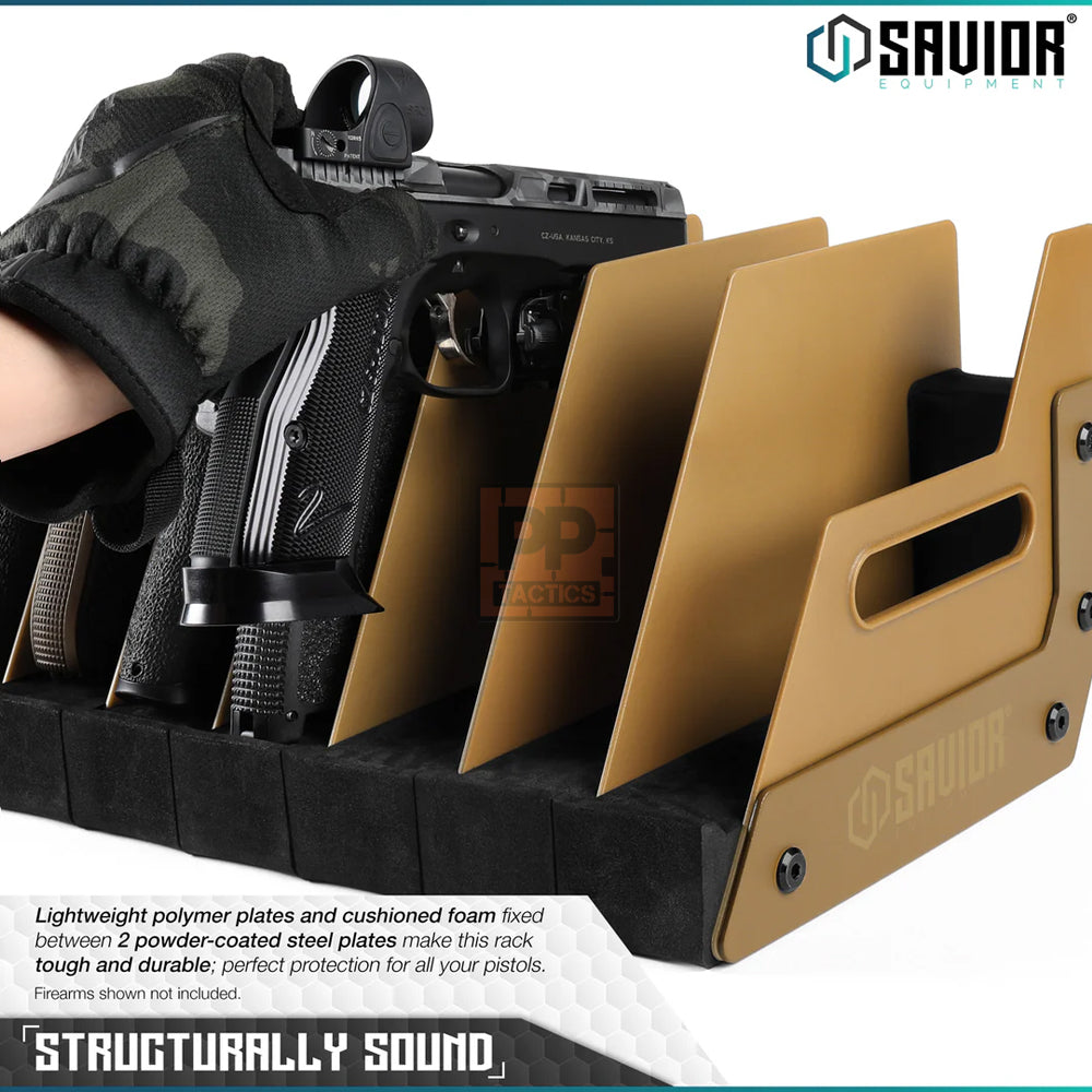 Savior Mobile Pistol Storage Rack w/ Handle - 6 Slots