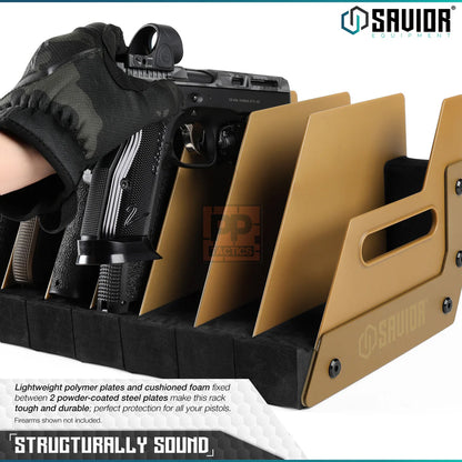 Savior Mobile Pistol Storage Rack w/ Handle - 6 Slots