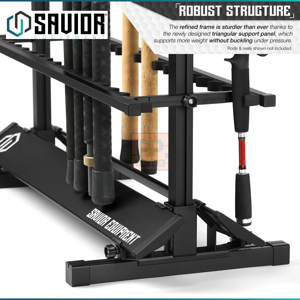 Savior Aluminum Fishing Rod Holder Rack - 24/36/48 Slots