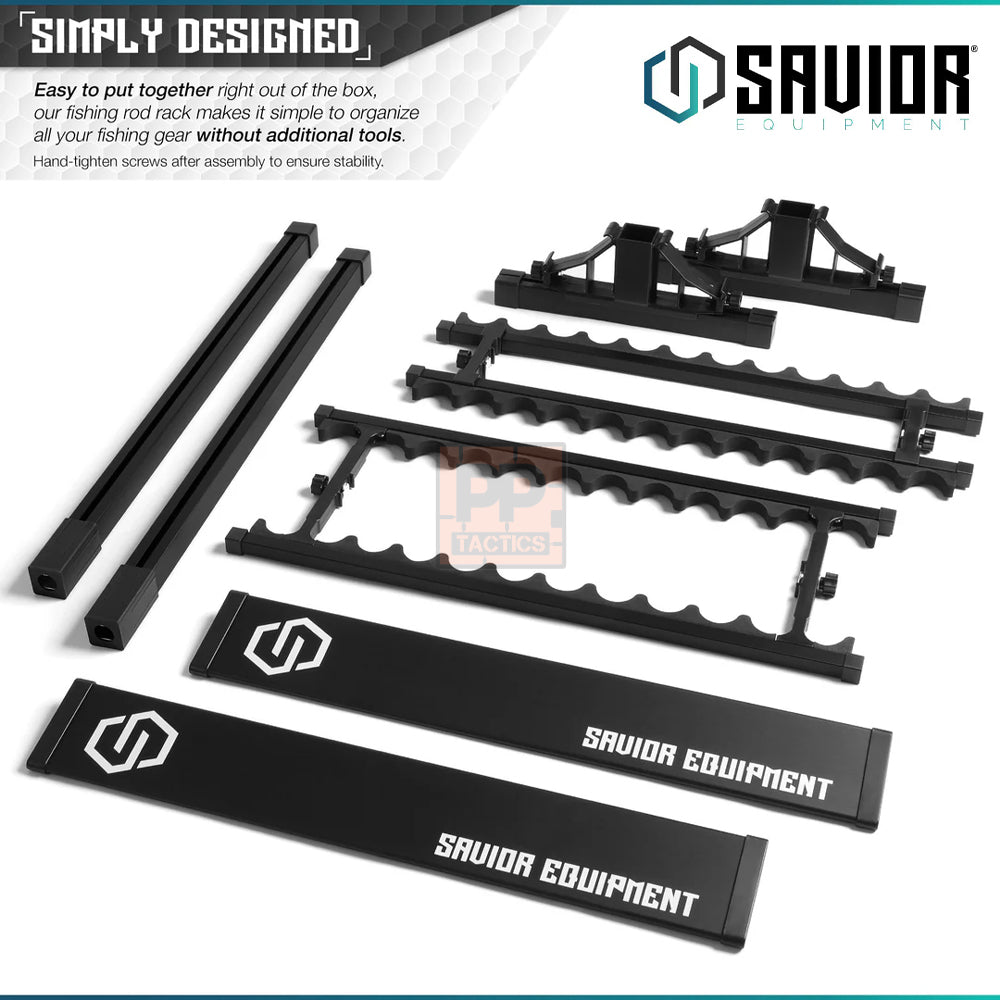 Savior Aluminum Fishing Rod Holder Rack - 24/36/48 Slots