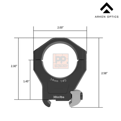 Arken Optics Global  HALO Ti™ Titanium Scope Rings HRT-34092 / HRT-34126 / HRT-34145