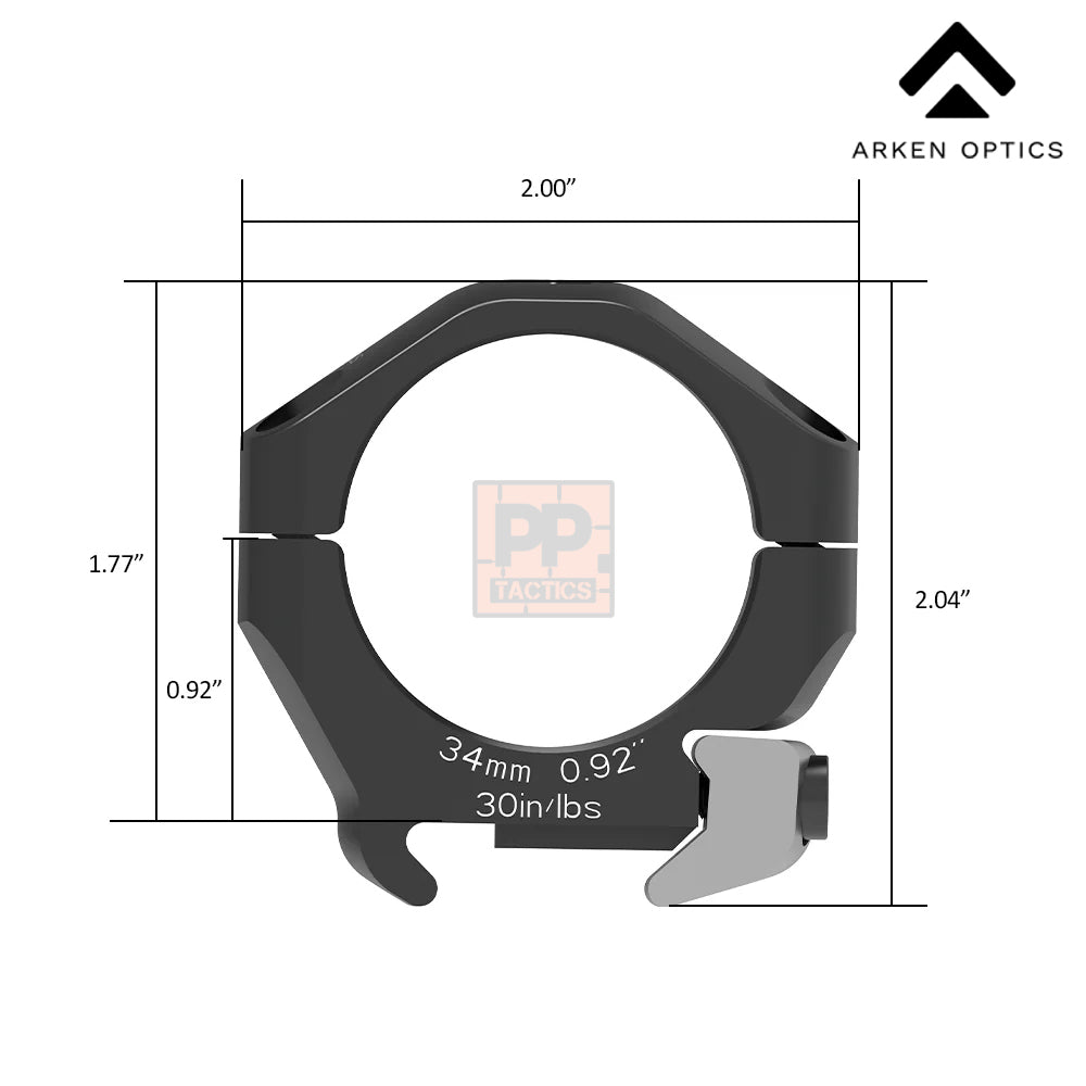Arken Optics Global  HALO Ti™ Titanium Scope Rings HRT-34092 / HRT-34126 / HRT-34145