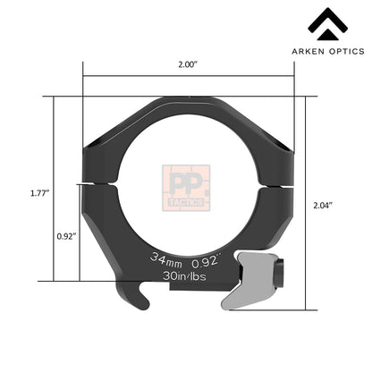 Arken Optics Global  HALO Ti™ Titanium Scope Rings HRT-34092 / HRT-34126 / HRT-34145