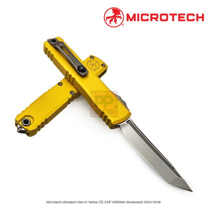Microtech Ultratech Gen IV Yellow D/E Full Serrated 3.55" M390MK Apocalyptic 11224-12APYW