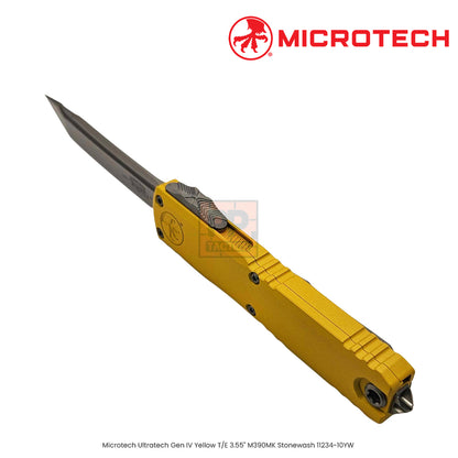 Microtech Ultratech Gen IV Yellow D/E Full Serrated 3.55" M390MK Apocalyptic 11224-12APYW