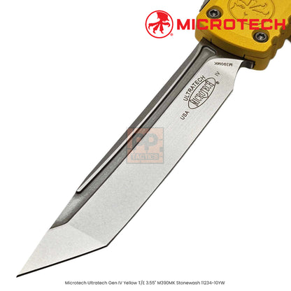 Microtech Ultratech Gen IV Yellow D/E Full Serrated 3.55" M390MK Apocalyptic 11224-12APYW