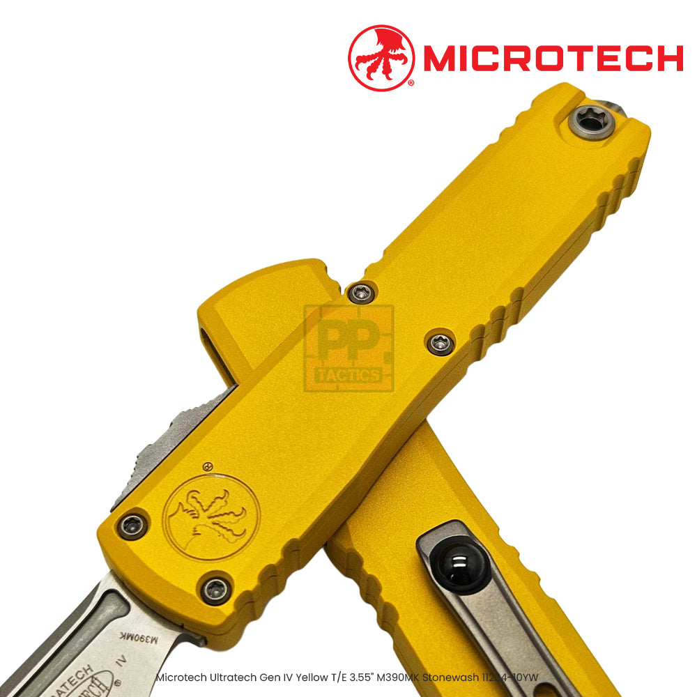 Microtech Ultratech Gen IV Yellow D/E Full Serrated 3.55" M390MK Apocalyptic 11224-12APYW