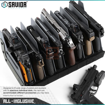 Savior Mobile Pistol Storage Rack w/ Handle - 8 Slots