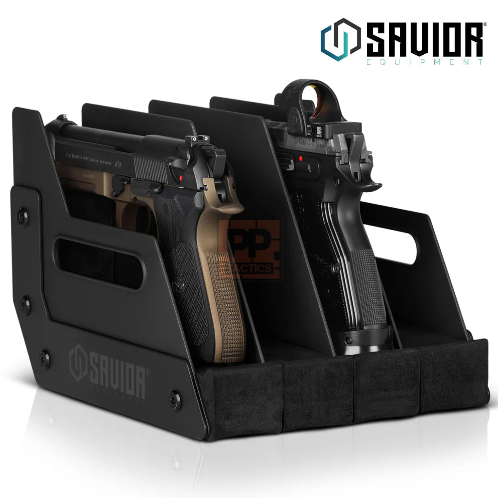 Savior Mobile Pistol Storage Rack w/ Handle - 4 Slots