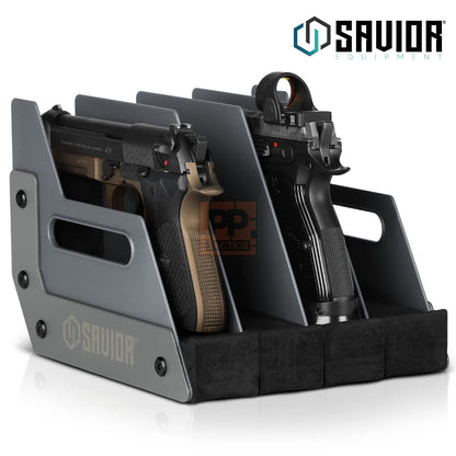 Savior Mobile Pistol Storage Rack w/ Handle - 4 Slots